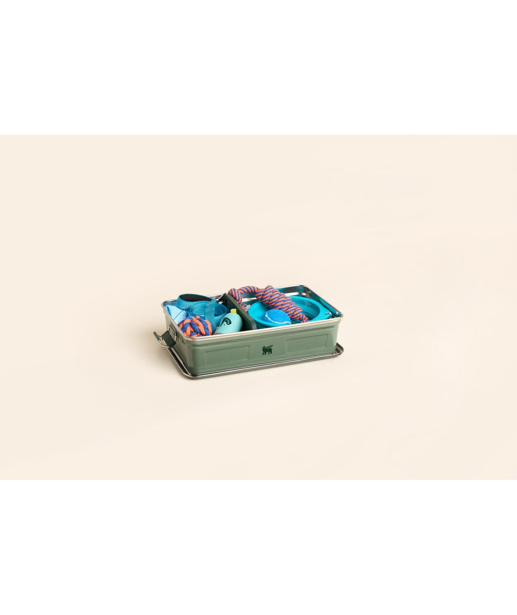 STANLEY Classic Legendary Useful Box 3.8 qt | Metal Snack and Lunch Box | Durable Stainless Steel Travel Food Storage Container | Hiking, Camping, School, or Work | BPA-Free | Hammertone Green