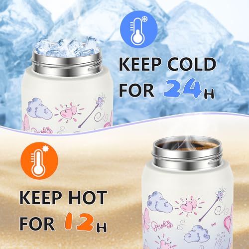 GOPPUS 17oz Insulated Water Bottle with Storage - Purple Bow, Leakproof Gym Hydration