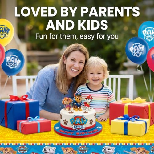Paw Patrol Birthday Tablecloths - 2-Pack Plastic Table Covers, 54 x 84 Inch