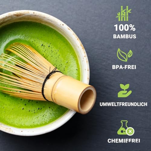SHONMISEN Authentic Bamboo Matcha Whisk - 120 Prong Chasen for Tea
