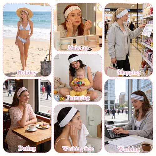 Tyqour Women's Cotton Floral Headbands 6-Piece Non-Slip Stretchy Set