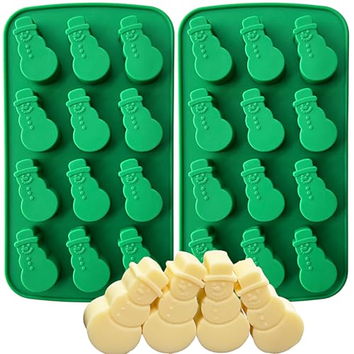 Snowman Silicone Chocolate Mold Christmas Candy & Ice Cube Trays - 24 Cavities