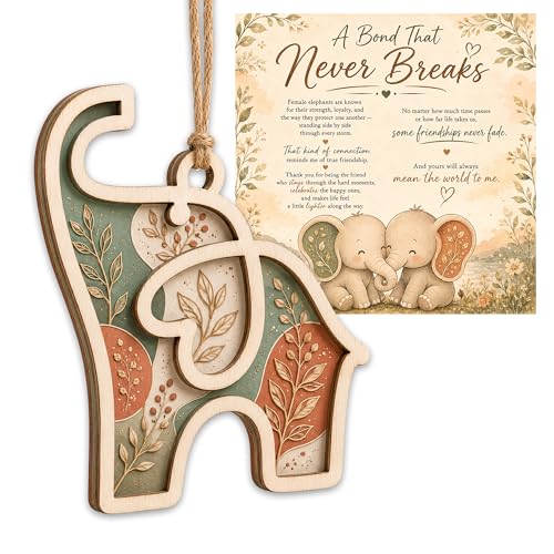 Friendship Elephant Ornament, 2-Layer Acrylic Sun Catcher Gift for Women