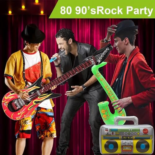 Inflatable Rock Star Party Set - Guitars, Saxophone, Microphones & More