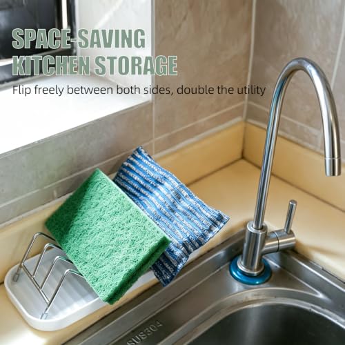 Stainless Steel Wavy Soap Dish, Self-Draining Holder for 2-3 Bars