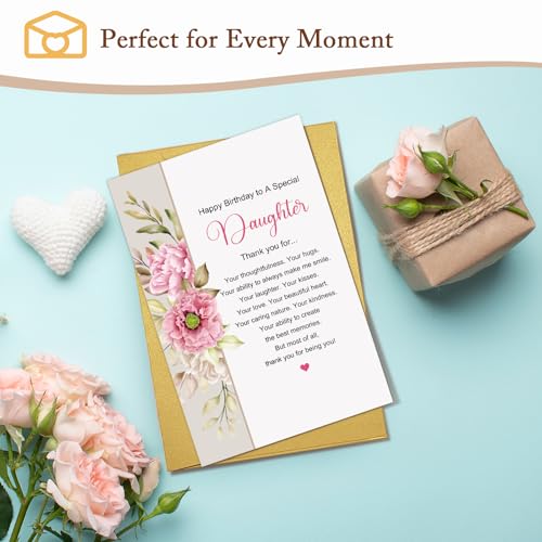 Heartfelt Birthday Card for Daughter | Poetic Floral Design