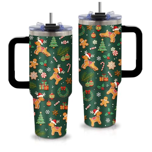 Christmas 40oz Tumbler with Handle Straw - Holiday Gift for Women Men - Variation of THIS listing