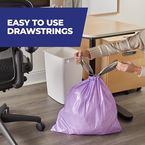Hefty 8 Gallon Purple Garbage Bags with Lavender Scent - 20 Count