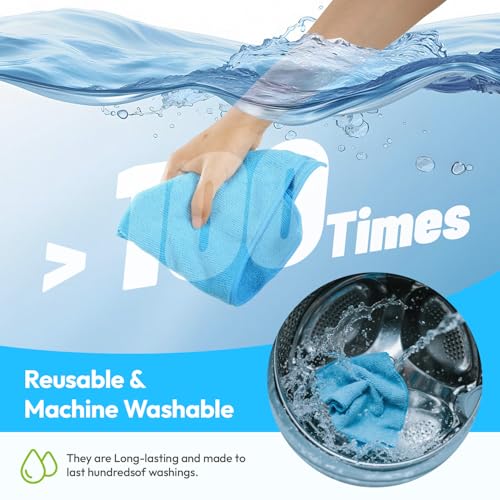 Tekswip Assorted Microfiber Cleaning Cloths 12 Pack 12x12 Inch Reusable & Lint-Free