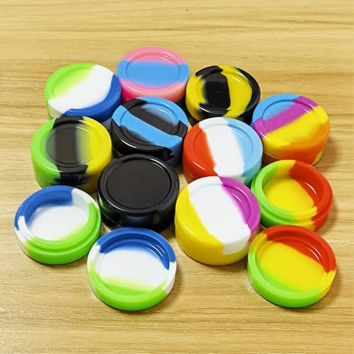 11ml Round Silicone Wax Concentrate Containers - Set of 3 Assorted Colors