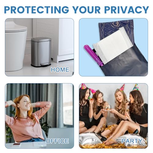 JoseHana 100 Pack Grey Disposable Feminine Sanitary Disposal Bags Self-Sealing