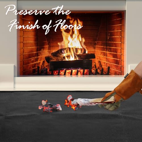 INNO STAGE 24x42 Inch Fireproof Fireplace Rug - Heat Resistant Hearth Mat