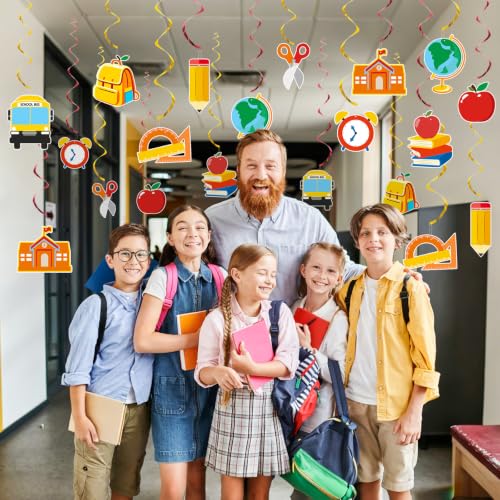 Back to School Hanging Swirls Decorations Set - 20 Pieces