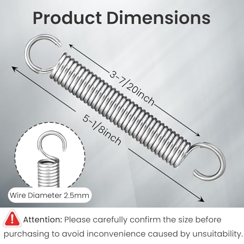 Aocies 5-1/8" Recliner Spring Replacement Stainless Steel Sofa Chair Mechanism Tension Spring Compatible with Ashley, Flexsteel, La-Z-Boy, and Homestretch recliners 2 PCS