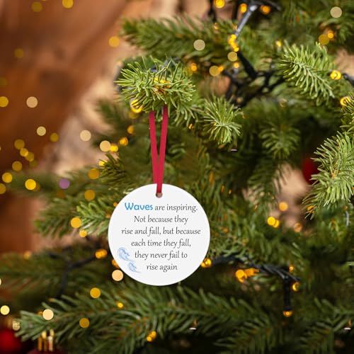 Beach Christmas Ornament - Inspirational Surfing Gift for Ocean Lovers