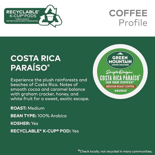 Green Mountain Coffee Costa Rica Paraiso K-Cup Pods - Medium Roast, 96 Count