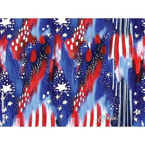 Tervis EttaVee - Americana Stars Made in USA Double Walled Insulated Tumbler Travel Cup Keeps Drinks Cold & Hot, 24oz with Straw Lid, Classic
