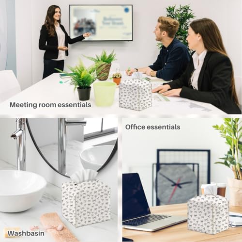 Stylish PU Leather Tissue Box Cover with Velcro - 5x5 Inch