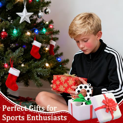 Soccer Candy Cane Ornament - Wooden Easter Decoration for Fans