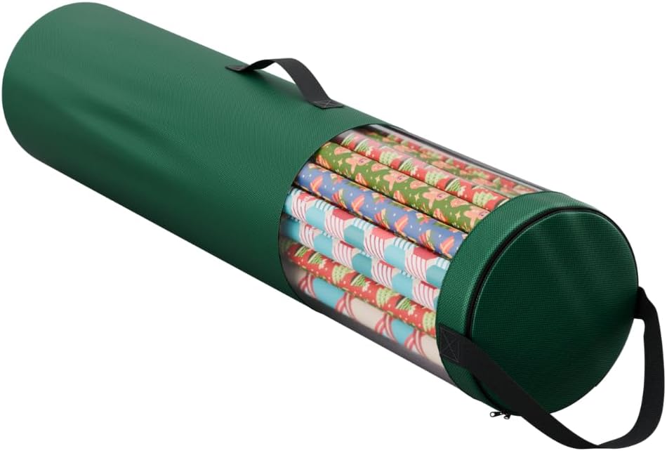 Primode Wrapping Paper Storage Bag - Durable 600D Oxford Organizer for Under Bed | 42” Length, Green