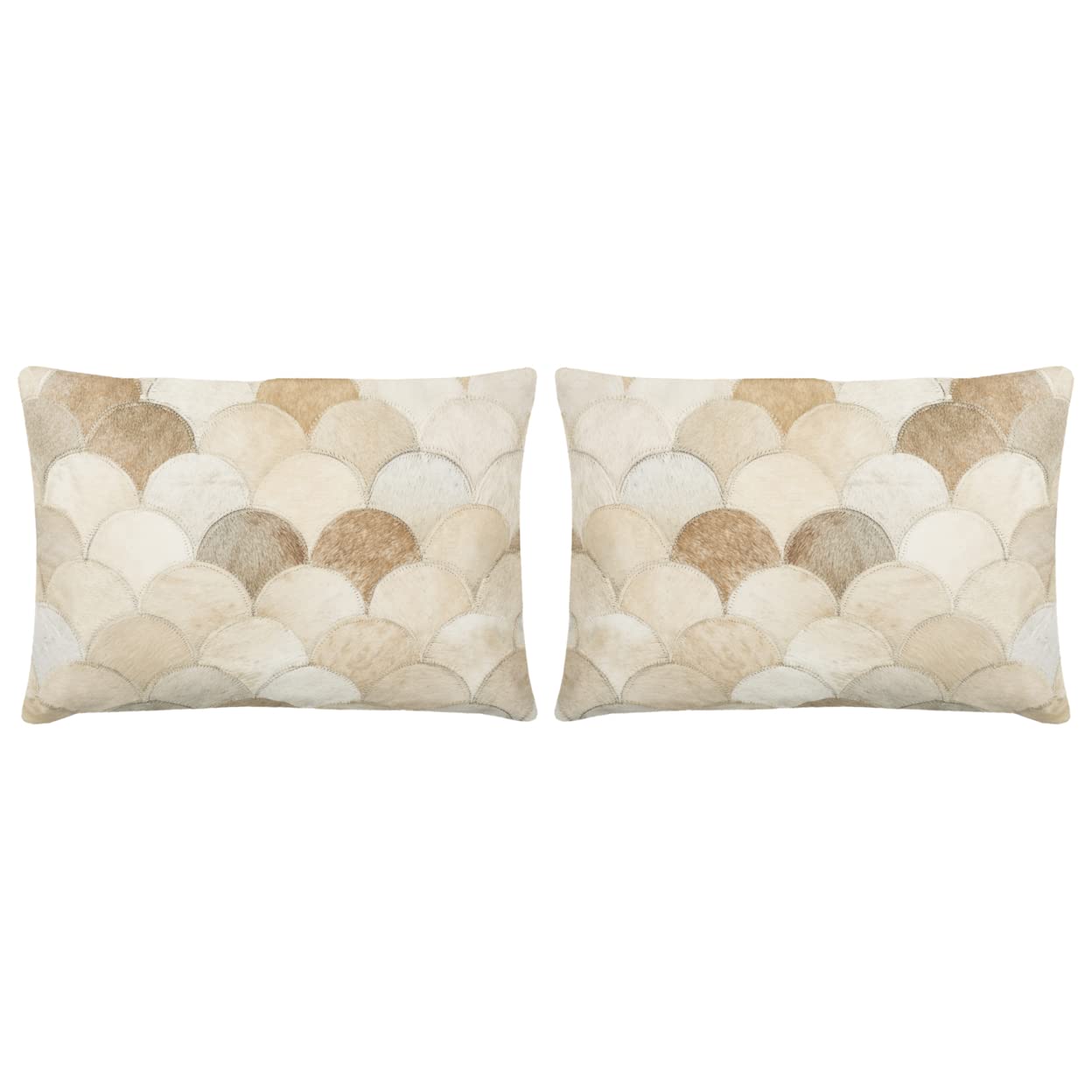 Safavieh Pillow Collection Throw Pillows, 22 by 22-Inch, Elita Multicolored and Cream, Set of 2