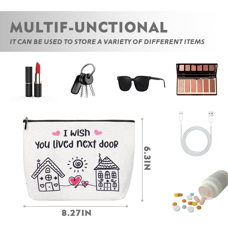 Sudaporn Best Friend Makeup Bag Canvas Travel Cosmetic Pouch Gift