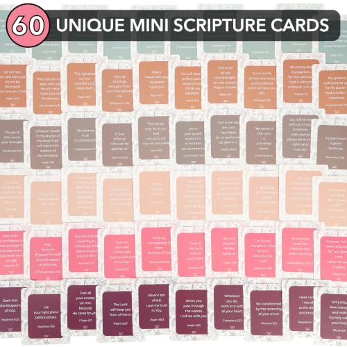 Bible Verse Cards Set - 60 Inspirational Scripture Mini Cards for Devotion & Gifting