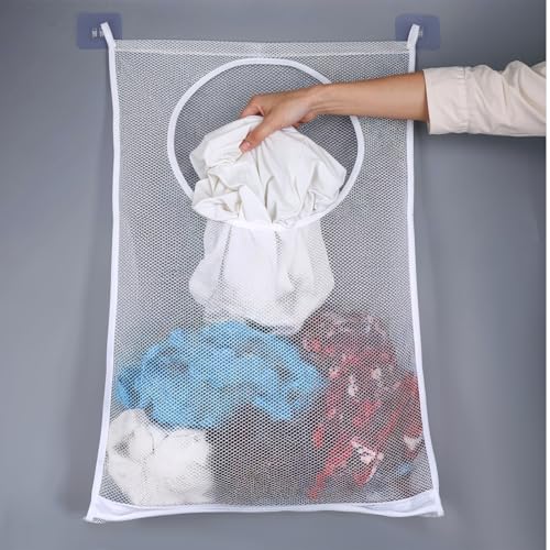 Sorcristy Portable Hanging Laundry Hamper - Large Mesh Basket, 28.74" x 18.89"