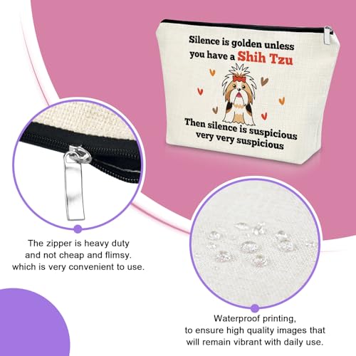 Shih Tzu Cosmetic Bag Dog Lover Makeup Travel Pouch