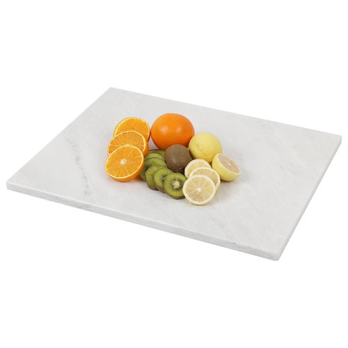 Soulscrafts Marble Stone Cutting Board For Kitchen, 20x16 Inch Oriental White Large Marble Pastry Board With Non-Slip Feet For Baking, Cheese, Charcuterie, Chocolate
