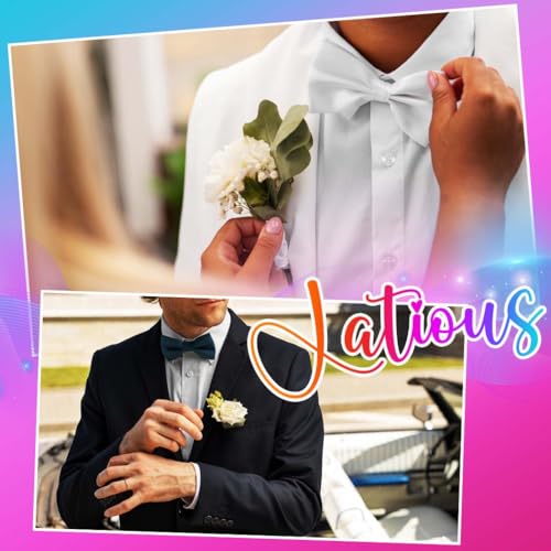 Light Up White Rose Boutonniere with LED for Groom Prom Wedding