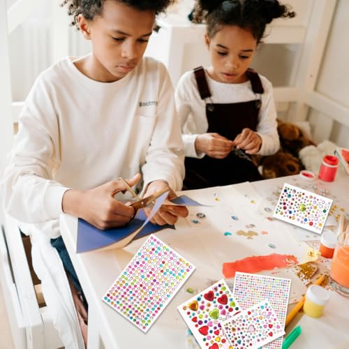 Zucosue 1500 Pcs Self-Adhesive Rhinestone Stickers, Acrylic Gem Jewels for Crafts, Face, Body, and Nail Art