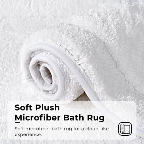 GRANNY SAYS White Bathroom Rug, 24" x 16" Plush Bath Mat