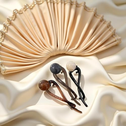 Vintage Pearl Banana Clips Set - 3Pcs French Twist Hair Clips