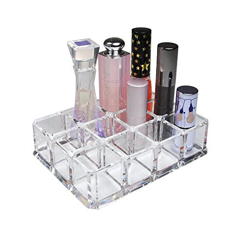 GQ Clear Acrylic Makeup Organizer with 12 Spaces for Lipstick & Lip Gloss