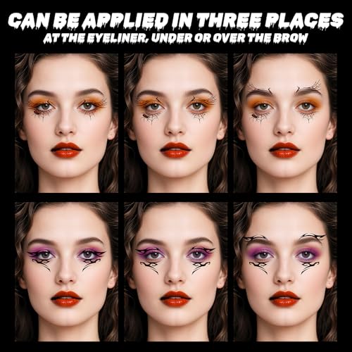 Cerlaza Halloween Eye Shadow Temporary Tattoos - 20 Pairs