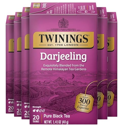 Twinings Darjeeling Himalayan Black Tea Bags, 20 Count (Pack of 6)