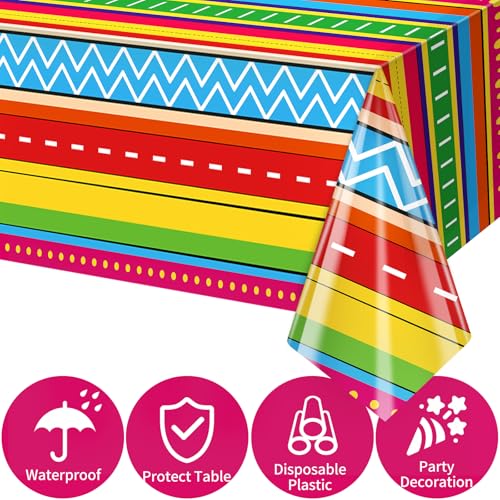 Hxezoc Cinco De Mayo Tablecloth 54 x 108 Inch Disposable Plastic
