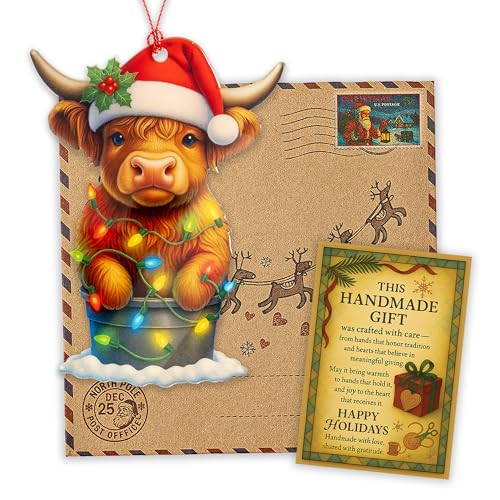 Highland Cow Christmas Ornament - Festive Farmhouse Decor