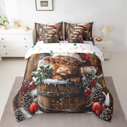 Feelyou Highland Cow 7-Piece King Bedding Set - Multi B09
