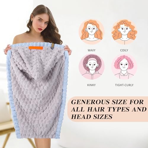 KIVMTAR High Absorbency Hair Towel Wrap for Women - Soft Microfiber
