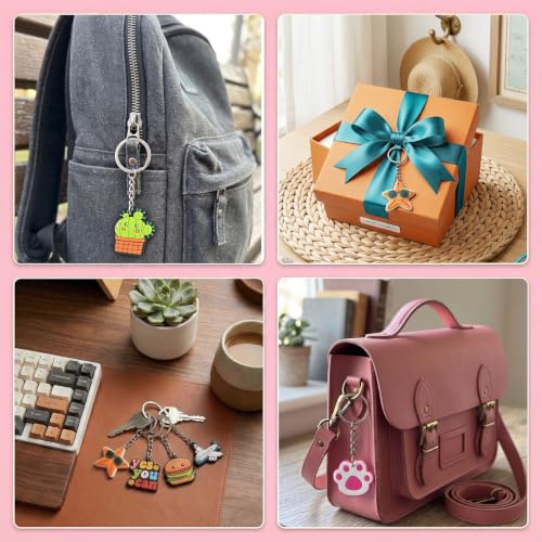 Canberly 30pcs Cute Non-Repeating Keychains for Classrooms & Parties
