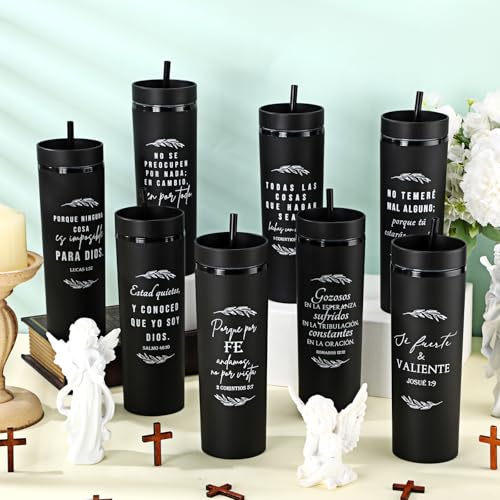 Teenyyou 10 Pcs Christian Bible Verse Tumblers - Leaf Spanish Variation
