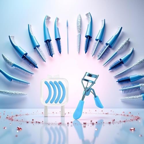 Blue Eyelash Curler with 4 Replacement Pads - Professional Lash Tool