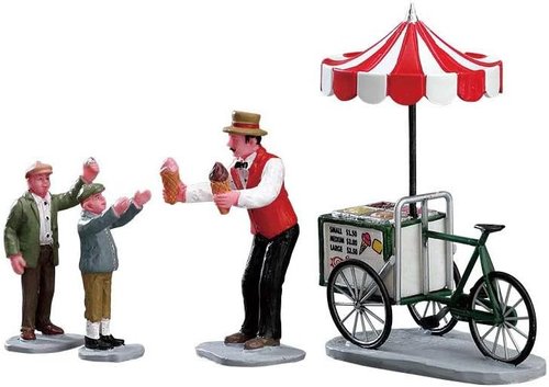 Lemax Gelato Cart - Fun Set of 4 Colorful Ice Cream Carts for Kids' Playtime