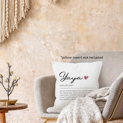 Yaya Throw Pillow Cover 18x18 for Grandmother - Soft Flannelette Decor
