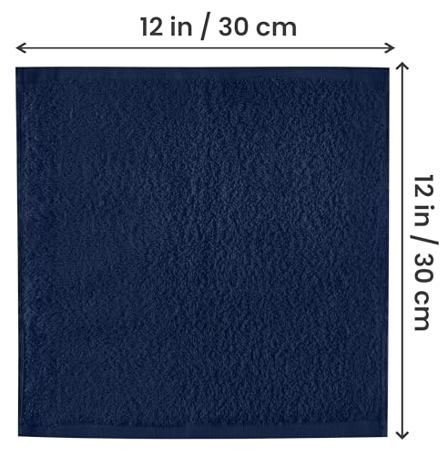 Utopia Towels 24-Pack Washcloths, 100% Ring Spun Cotton, 12x12 in, Navy