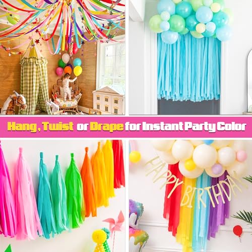 Oun Nana Yellow-701 Crepe Paper Streamers 6 Rolls 738 Ft for Party Decorations
