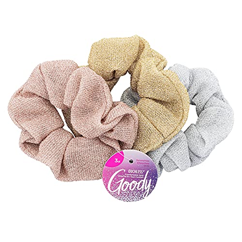 Goody Icy Holiday Scrunchies - 3 Count Shimmering Hair Accessories