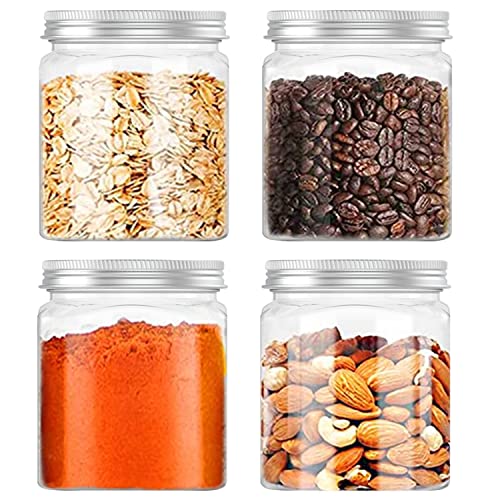 24 Oz Clear Plastic Jars - 2 Pack Food Storage Containers